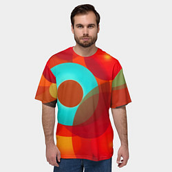 Футболка оверсайз мужская Оптическая абстракция с кругами, цвет: 3D-принт — фото 2