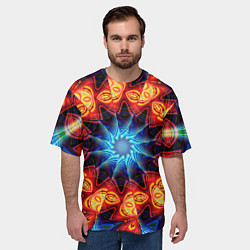 Футболка оверсайз мужская Фрактальная узорная абстракция, цвет: 3D-принт — фото 2