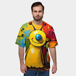Футболка оверсайз мужская Арт с человечками, цвет: 3D-принт — фото 2