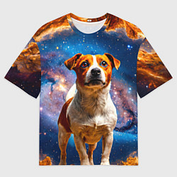 Футболка оверсайз мужская Джек Рассел терьер в космосе, цвет: 3D-принт