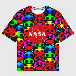 Футболка оверсайз мужская NASA smile, цвет: 3D-принт