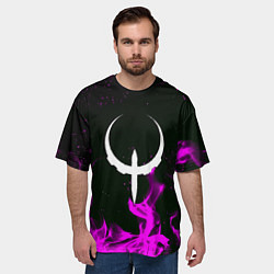 Футболка оверсайз мужская Quake fire neon, цвет: 3D-принт — фото 2