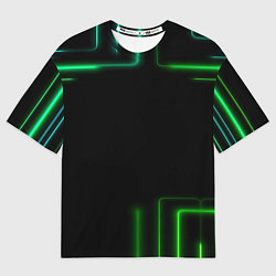 Футболка оверсайз мужская Black green color, цвет: 3D-принт