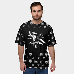 Футболка оверсайз мужская Ведьмак логотипы, цвет: 3D-принт — фото 2