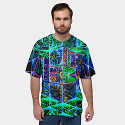 Футболка оверсайз мужская Психоделика узор кислотный, цвет: 3D-принт — фото 2