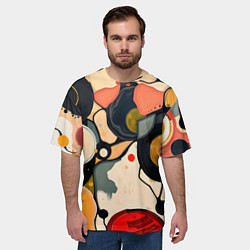 Футболка оверсайз мужская Абстракция с кругами и краской, цвет: 3D-принт — фото 2