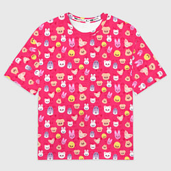 Футболка оверсайз мужская Skzoo pattern pink, цвет: 3D-принт