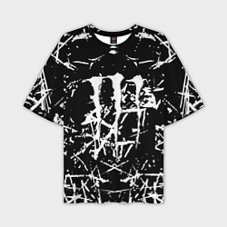 Футболка оверсайз мужская Monster energy белые штрихи краско, цвет: 3D-принт