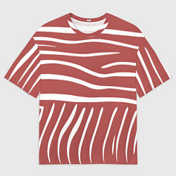 Футболка оверсайз мужская Полоски красной зебры, цвет: 3D-принт