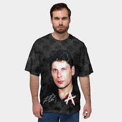 Футболка оверсайз мужская Юрий Хой из Сектор газа, цвет: 3D-принт — фото 2