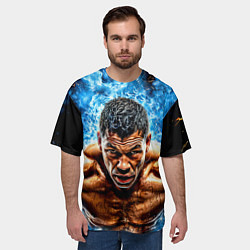 Футболка оверсайз мужская Артуро Гатти в синем пламени, цвет: 3D-принт — фото 2