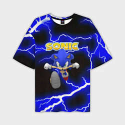 Мужская футболка оверсайз Sonic storm electro