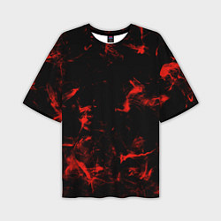 Мужская футболка оверсайз Color red black