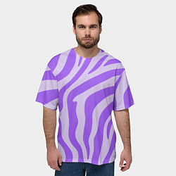Футболка оверсайз мужская Лавандовый тигровый паттерн, цвет: 3D-принт — фото 2