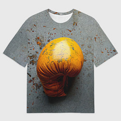 Футболка оверсайз мужская Желтая боксерская перчатка, цвет: 3D-принт