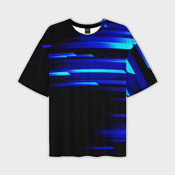 Мужская футболка оверсайз Color blue black