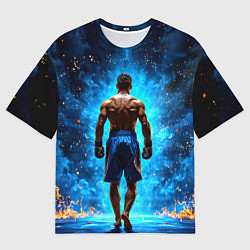 Футболка оверсайз мужская Кикбоксер в огне, цвет: 3D-принт