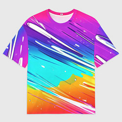 Футболка оверсайз мужская Радужные брызги краски текстура, цвет: 3D-принт