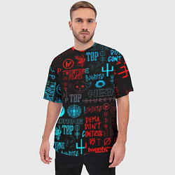 Футболка оверсайз мужская Twenty one pilots rock pattern, цвет: 3D-принт — фото 2