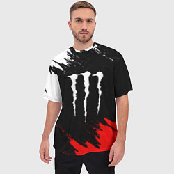 Футболка оверсайз мужская Monster energy текстура краски, цвет: 3D-принт — фото 2