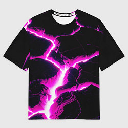 Мужская футболка оверсайз Color pink black