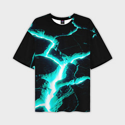 Мужская футболка оверсайз Color light blue black