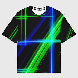 Мужская футболка оверсайз Color blue black green
