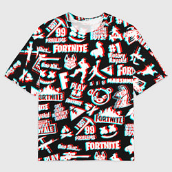 Футболка оверсайз мужская Fortnite glitch game, цвет: 3D-принт