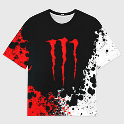 Мужская футболка оверсайз Monster energy брызги красок