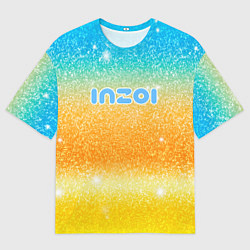 Футболка оверсайз мужская Inzoi лого и блестки, цвет: 3D-принт