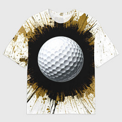 Мужская футболка оверсайз Мяч для гольфа на белом