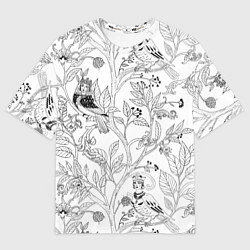 Футболка оверсайз мужская Птицы Сирин, цвет: 3D-принт