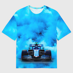Футболка оверсайз мужская Формула 1 в синем дыму, цвет: 3D-принт