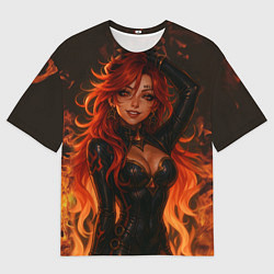 Футболка оверсайз мужская Горячая пиро архонт Мавуика - Genshin Impact, цвет: 3D-принт