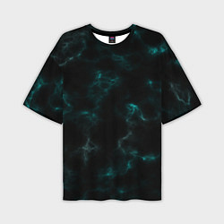 Футболка оверсайз мужская Color black turquoise, цвет: 3D-принт