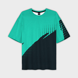 Футболка оверсайз мужская Color black light blue, цвет: 3D-принт