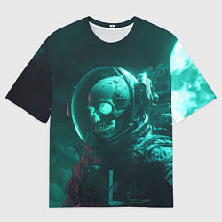 Мужская футболка оверсайз Скелет в космосе