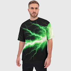 Футболка оверсайз мужская Lightning green, цвет: 3D-принт — фото 2