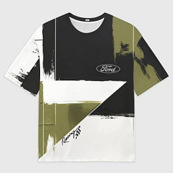 Футболка оверсайз мужская Ford эмблема, цвет: 3D-принт