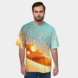Футболка оверсайз мужская Золотая песочная абстракция фон, цвет: 3D-принт — фото 2