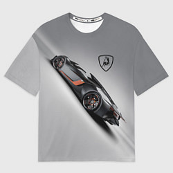 Футболка оверсайз мужская Lamborghini - racing car, цвет: 3D-принт
