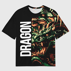 Футболка оверсайз мужская Татуировка дракона ирезуми, цвет: 3D-принт