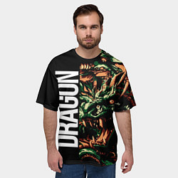 Футболка оверсайз мужская Татуировка дракона ирезуми, цвет: 3D-принт — фото 2