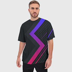 Футболка оверсайз мужская Color black line, цвет: 3D-принт — фото 2