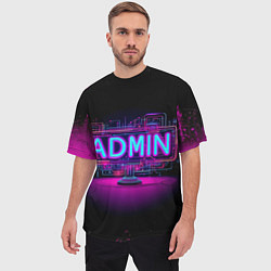 Футболка оверсайз мужская Admin в неоне, цвет: 3D-принт — фото 2