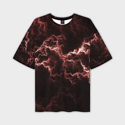 Футболка оверсайз мужская Lightning red, цвет: 3D-принт