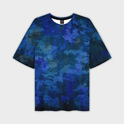 Мужская футболка оверсайз Абстракция - blue uniform camouflage