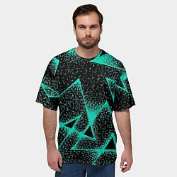 Футболка оверсайз мужская The triangle is light blue, цвет: 3D-принт — фото 2