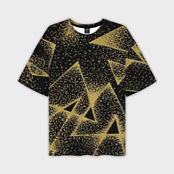 Мужская футболка оверсайз Triangle yellow with dots