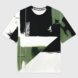 Футболка оверсайз мужская Футбол на фоне брызг красок, цвет: 3D-принт